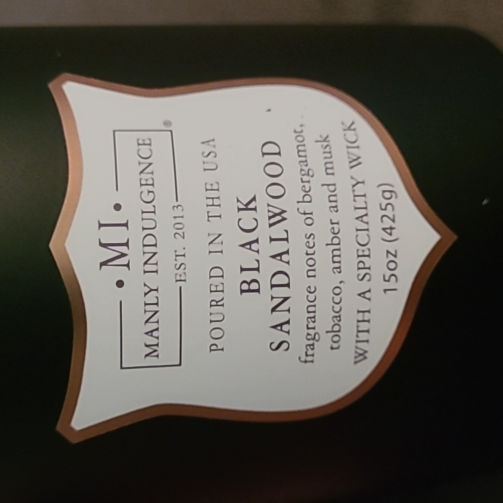 Manly Indulgence Candle, Black Sandalwood, 15oz